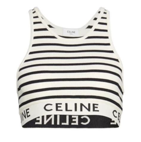 celine striped sports bra|brie larson celine sports.